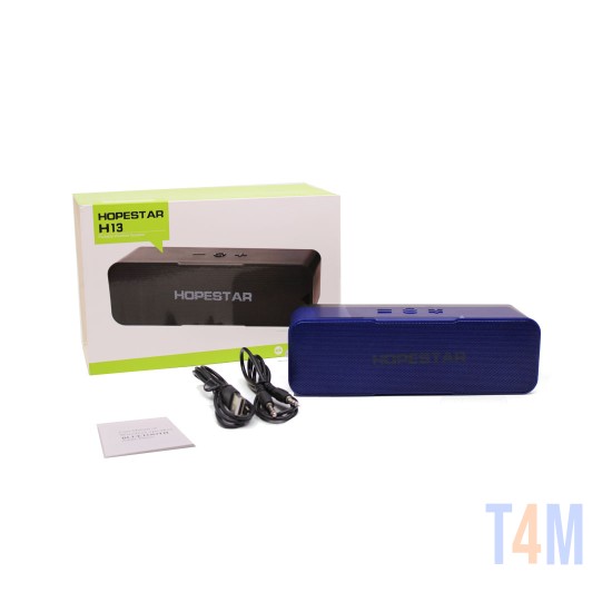 HOPESTAR BLUETOOTH SPEAKER H13 3 HIGH BASS USB/TF/AUX/FM/POWER BANK 16W BLUE